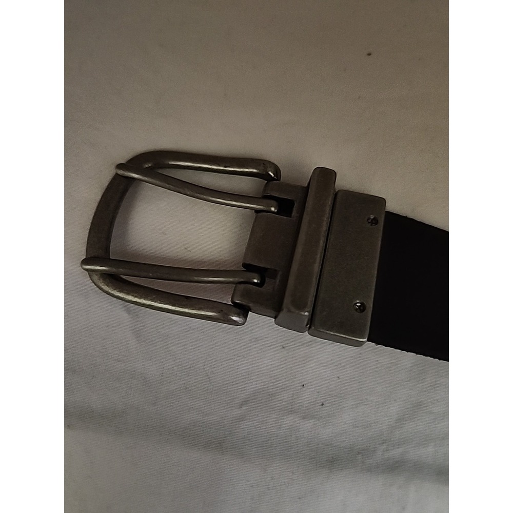 33" Brown Genuine Leather Double Grommet belt - Picture 2 of 4